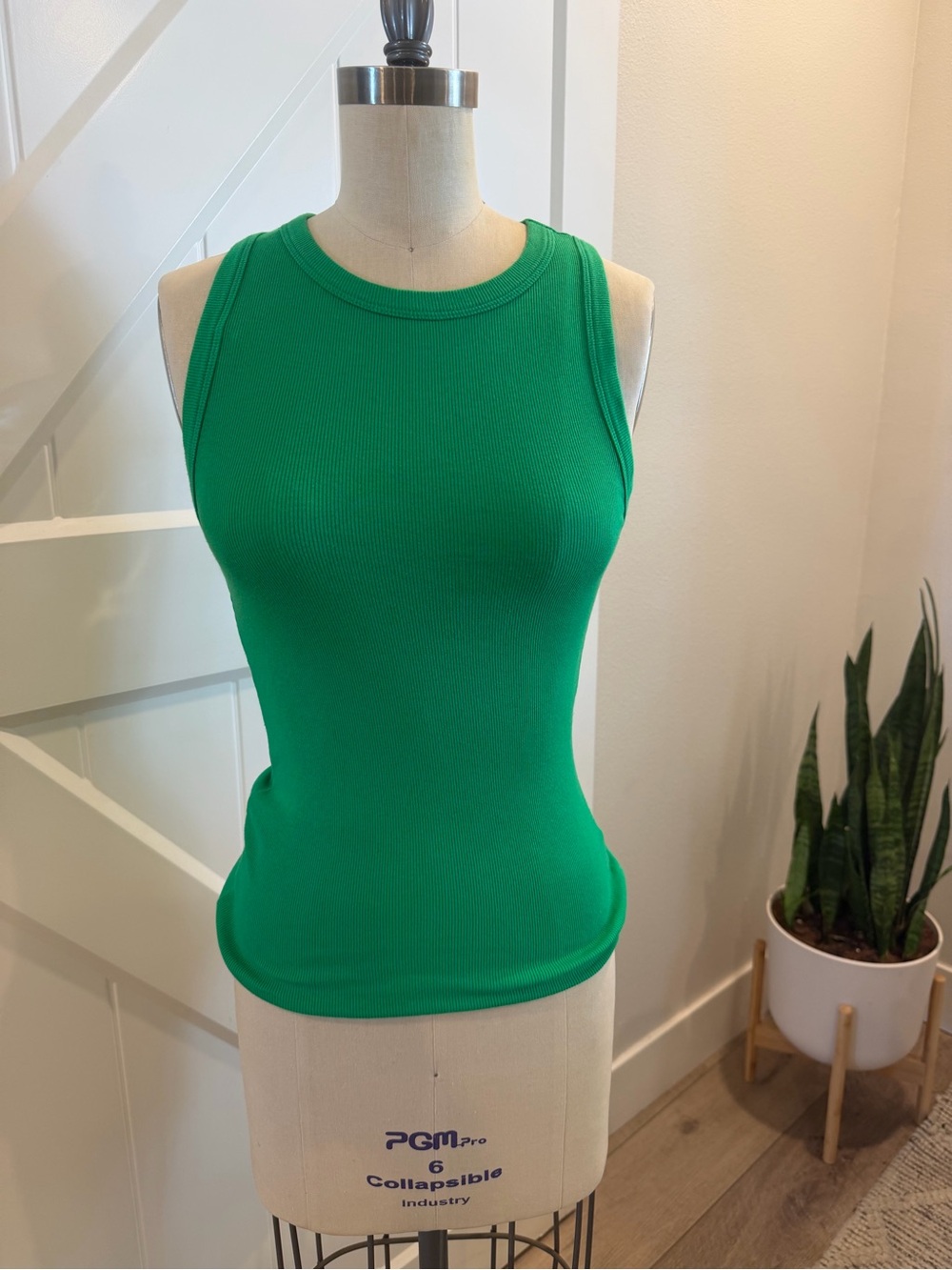 Sleek Emerald Ribbed Tank Top